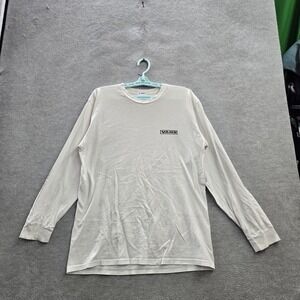 Vans Men Shirt MEDIUM White Graphic Flower Long Sleeve Tee Logo Classic